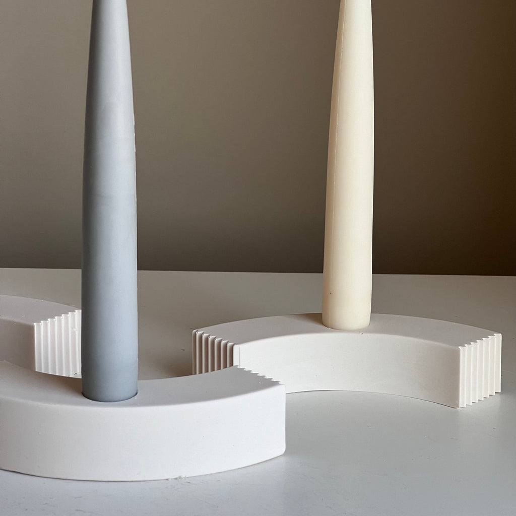 Handmade Soy Wax Taper Candle: Classic Pastel Unscented Dinner Candle