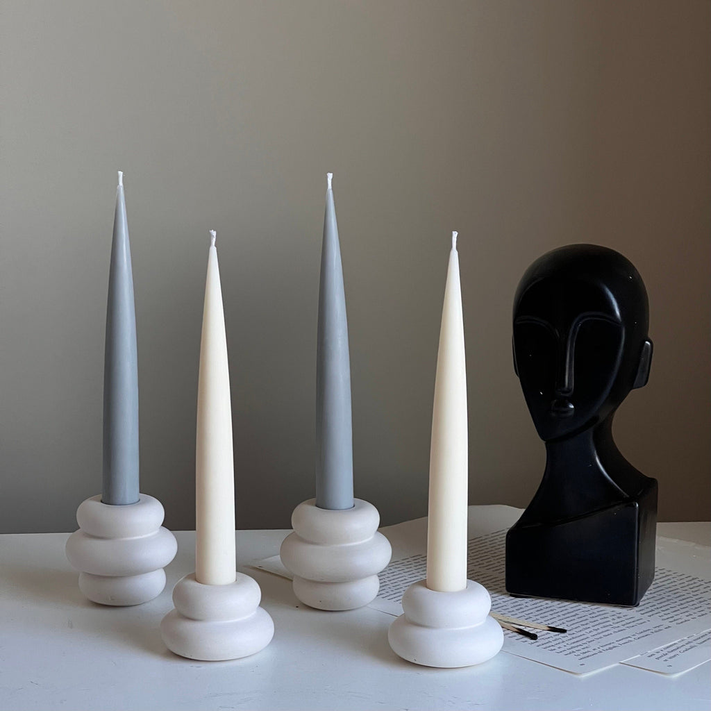 Donut Jesmonite Candlestick Holder: Minimalist Wedding Decor