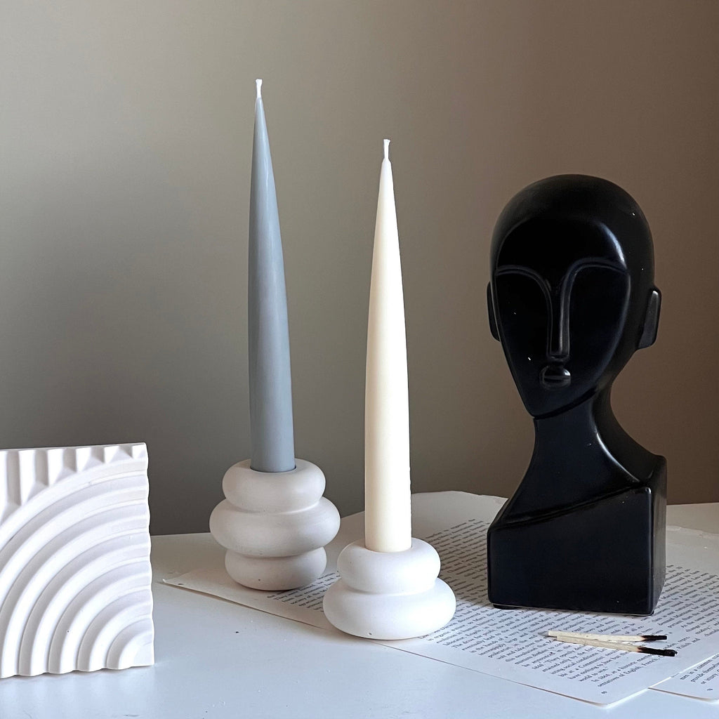 Donut Jesmonite Candlestick Holder: Minimalist Wedding Decor