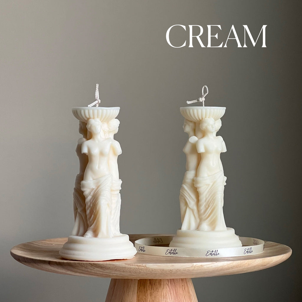 Venus Greek Goddess Soy Candle: Sculptural Column Statue Candle