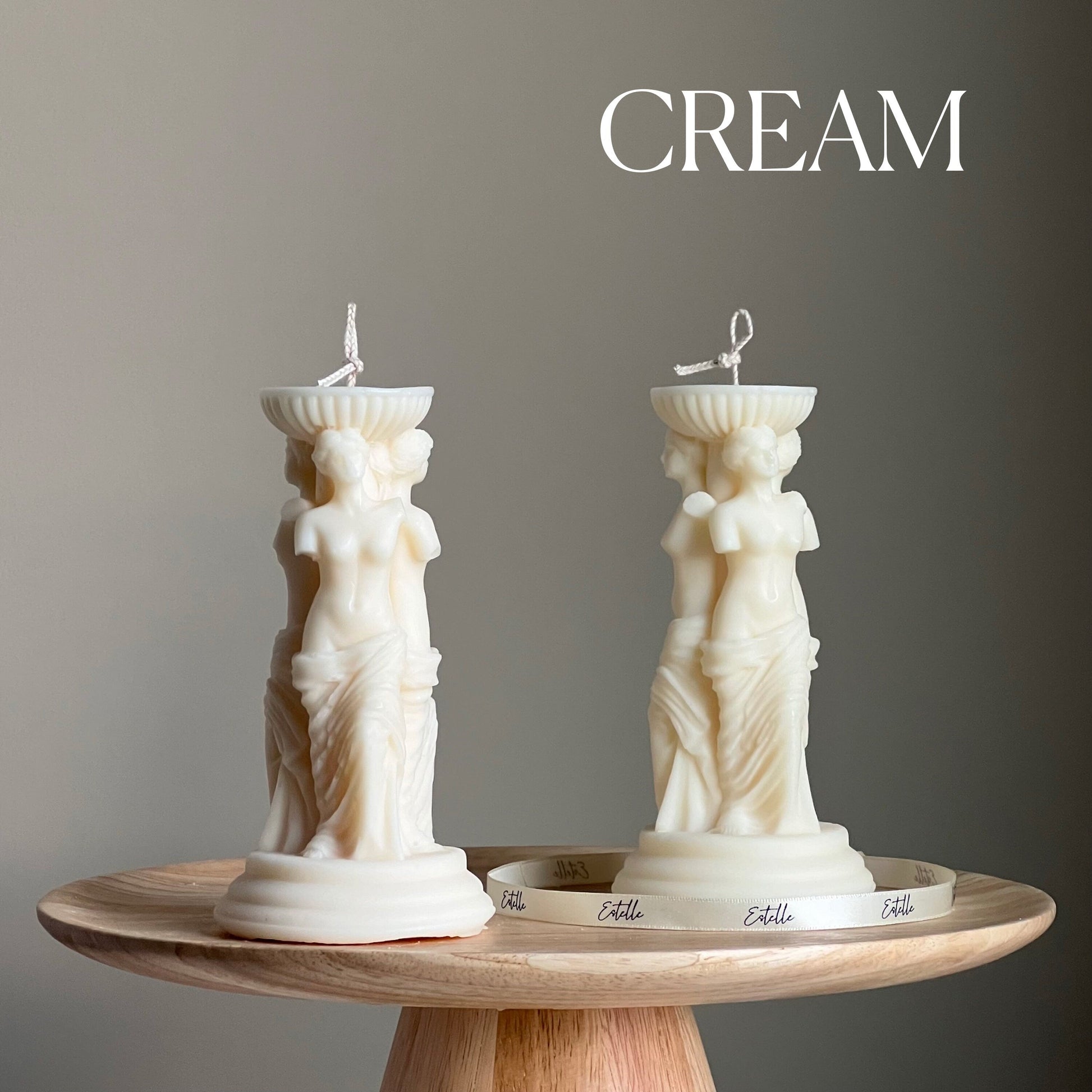 Venus Greek Goddess Soy Candle: Sculptural Column Statue Candle
