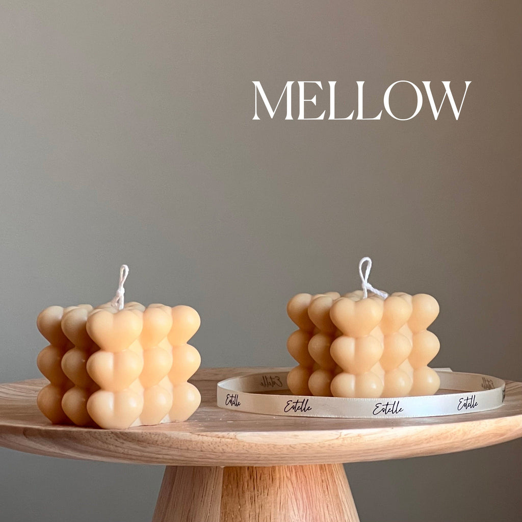 Bougie de soja Cube Coeur | Décoration artisanale pour la maison