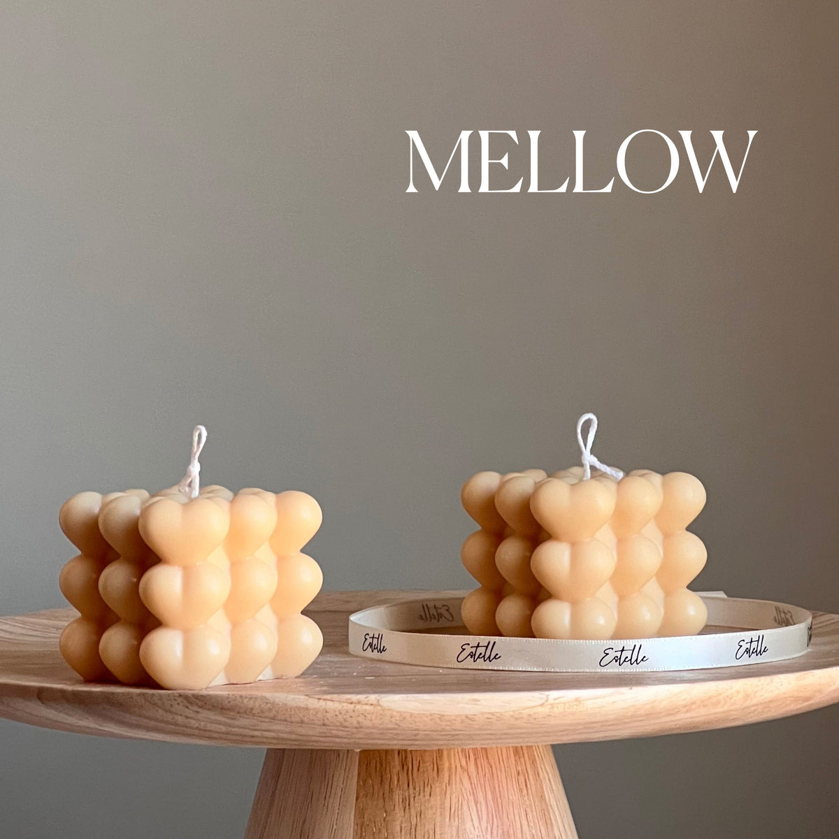 Bougie de soja Cube Coeur | Décoration artisanale pour la maison