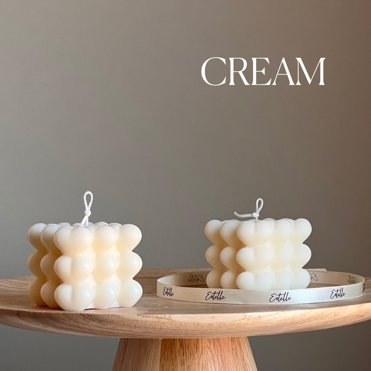 Bougie de soja Cube Coeur | Décoration artisanale pour la maison