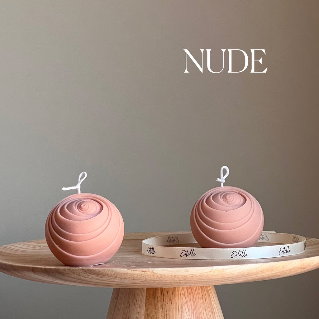 Lined Ball Soy Candle: Sculptural Home Decor