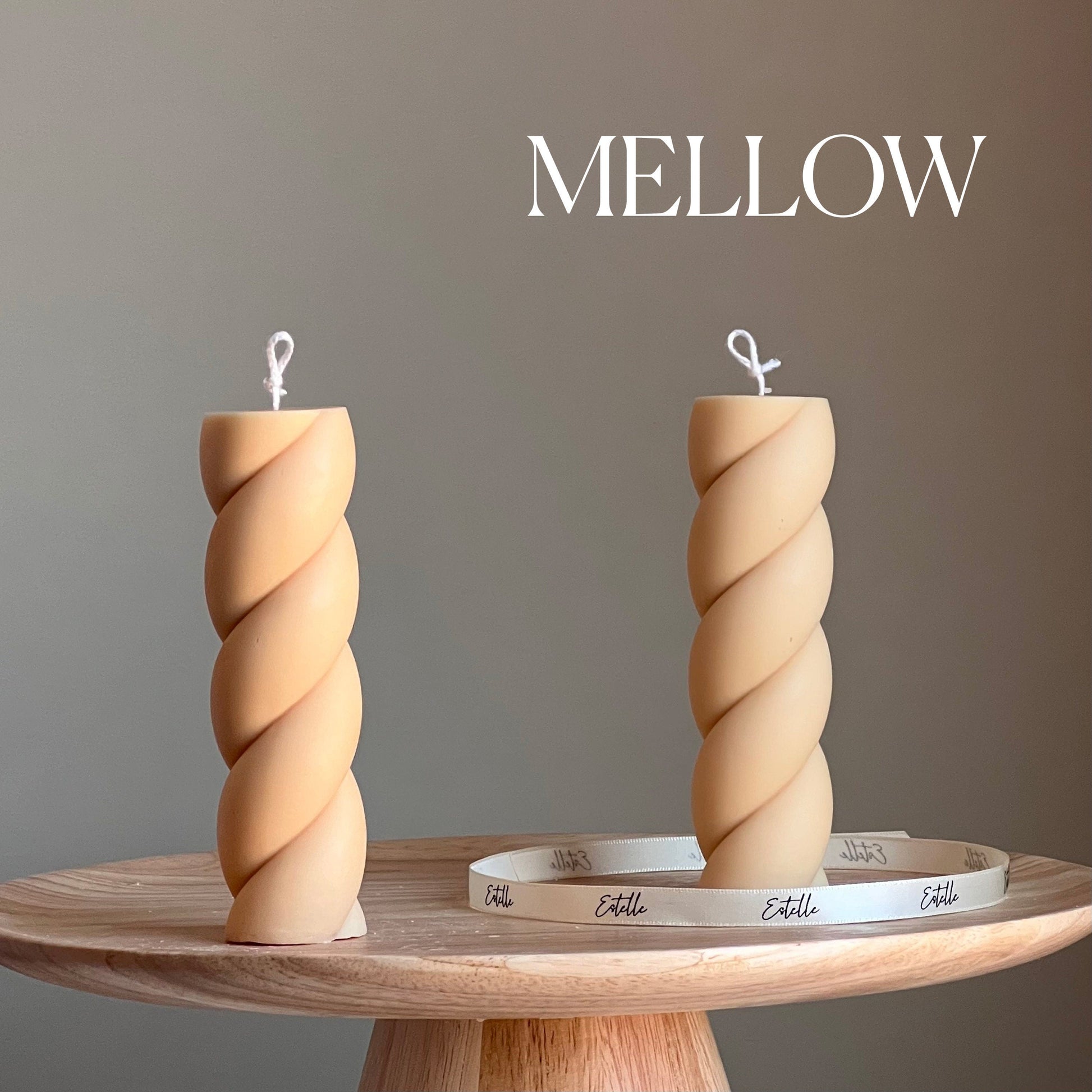 Swirl Soy Pillar Candle: Sculptural Home Decor