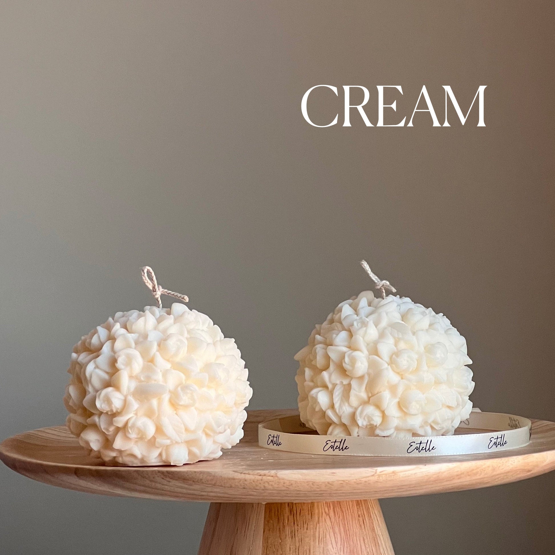 Flower Ball Candle: Handmade Soy Vegan Home Decor