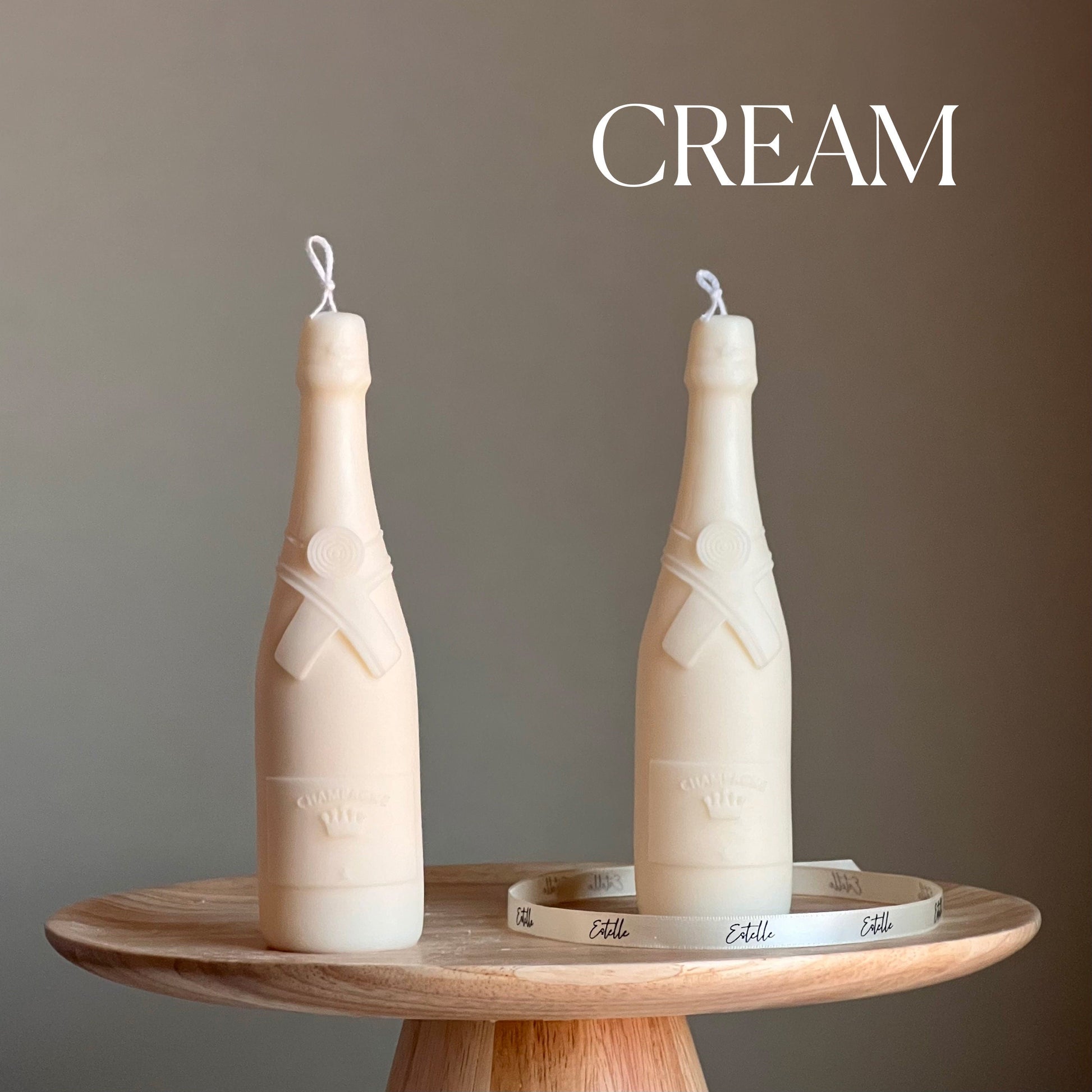 Champagne Bottle Candle: Decorative Soy Pillar Candle