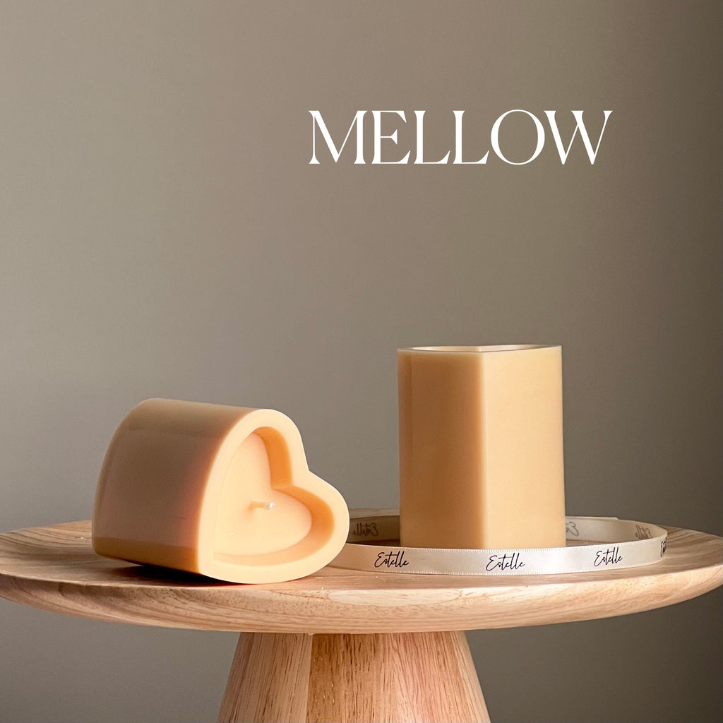 Bougie pilier en soya cœur | décor minimaliste pour la maison