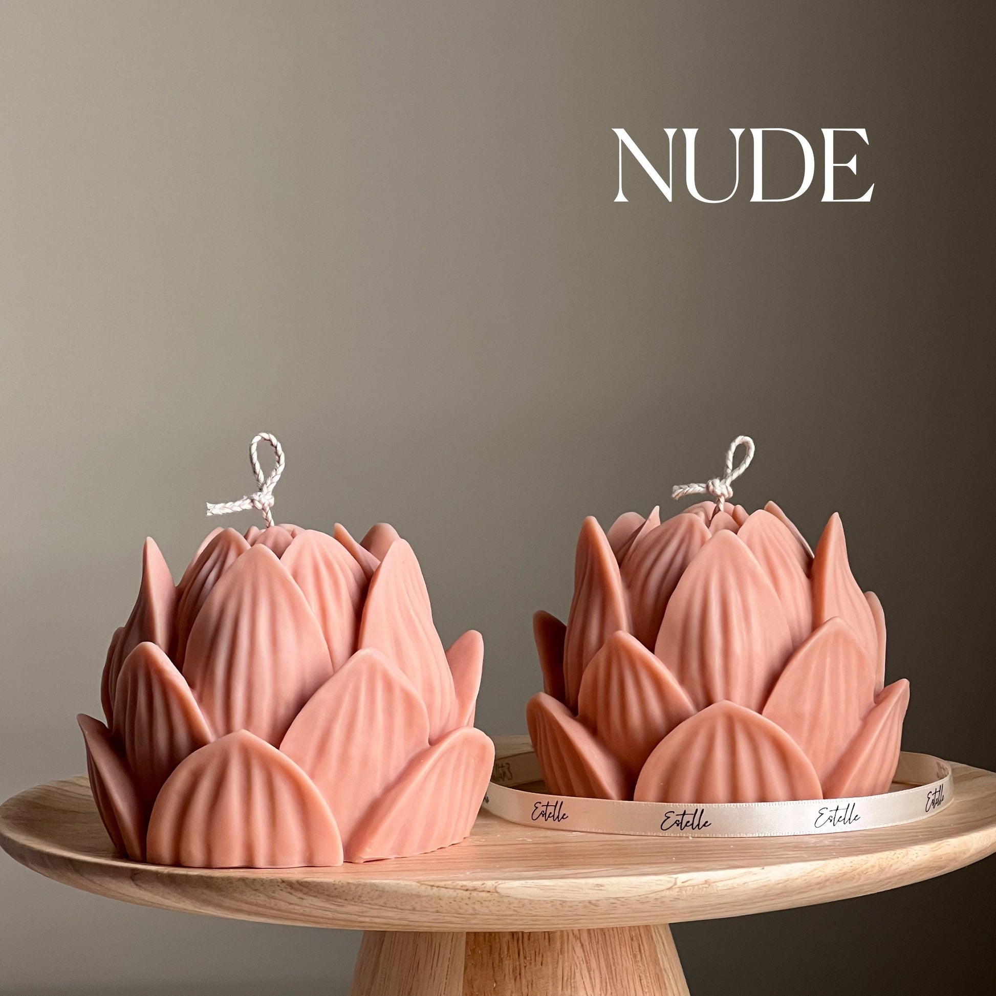 Large Lotus Soy Candle: Handmade Home Decor Gift