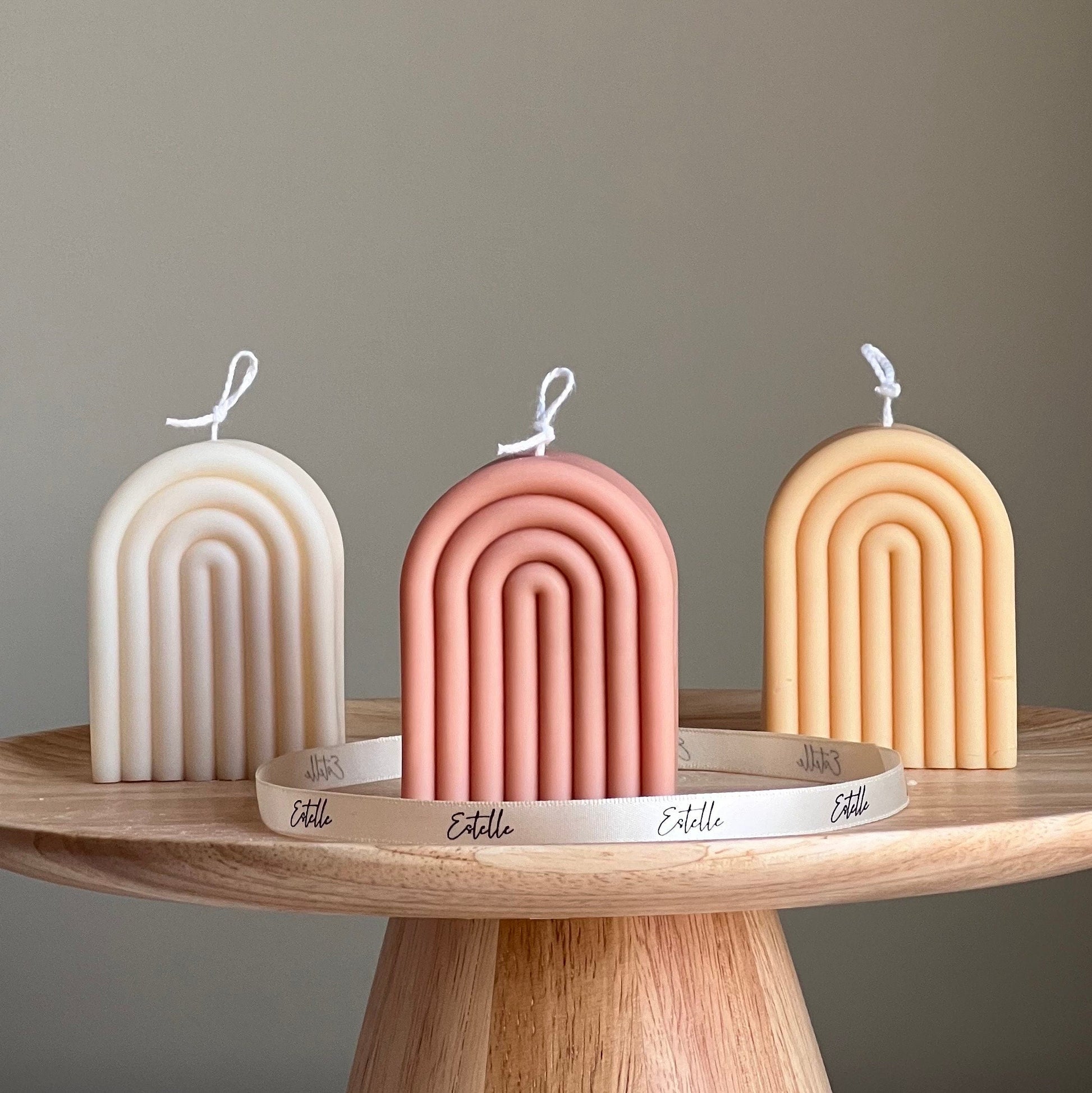 Hand Poured Soy Wax Rainbow Candle: Sculptural Home Decor