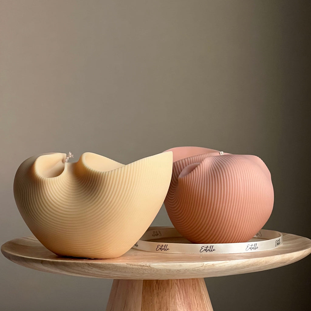 Large Seashell Soy Wax Candle | Unique Clam Shell Decor