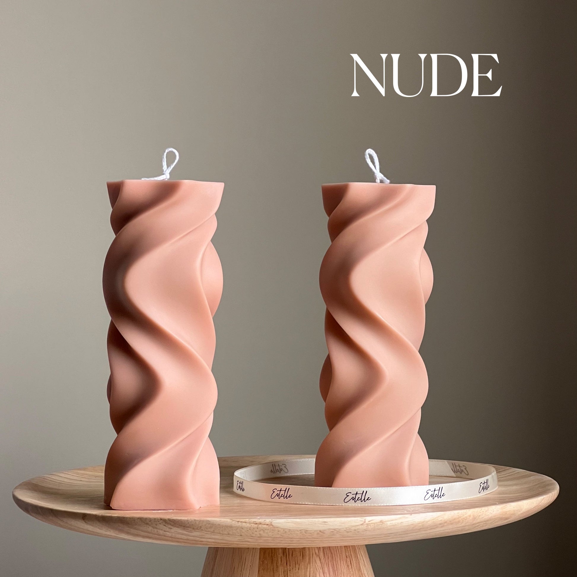 Handmade Wavy Pillar Candle | Aesthetic Home Decor