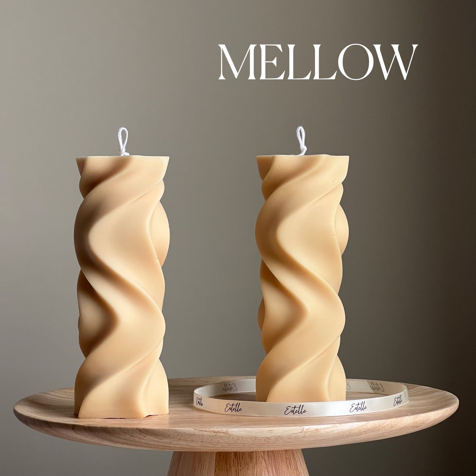 Handmade Wavy Pillar Candle | Aesthetic Home Decor