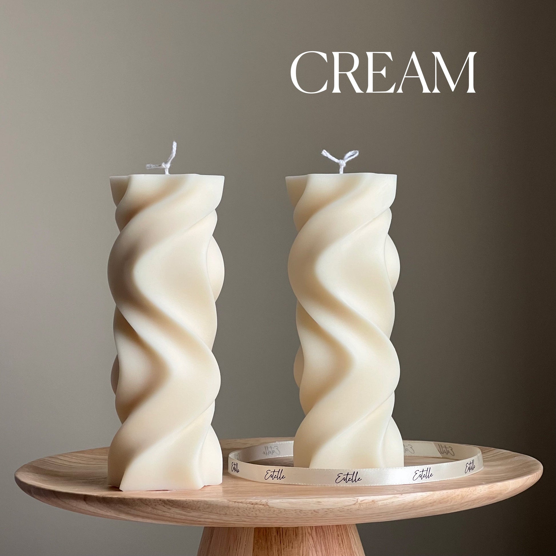 Handmade Wavy Pillar Candle | Aesthetic Home Decor
