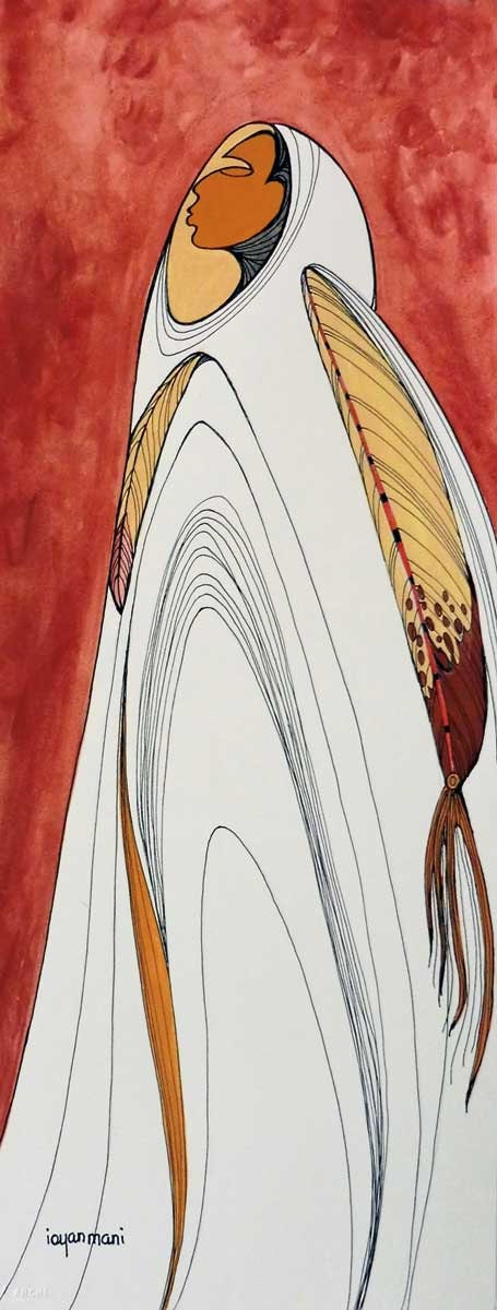 Gardienne du savoir par Maxine Noel, art autochtone, Premières Nations, décor autochtone, art encadré
