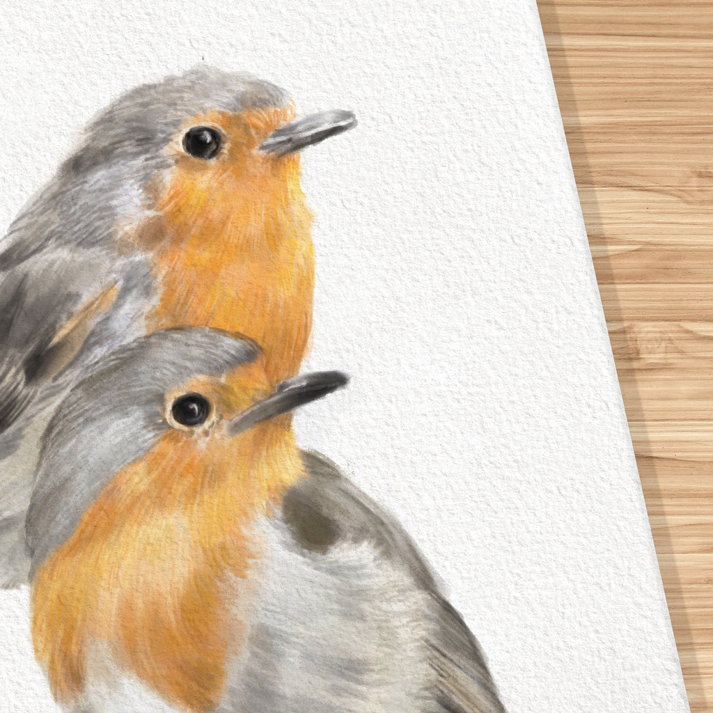 Affiche « Rouge-gorge » : Décoration murale scandinave pour couples