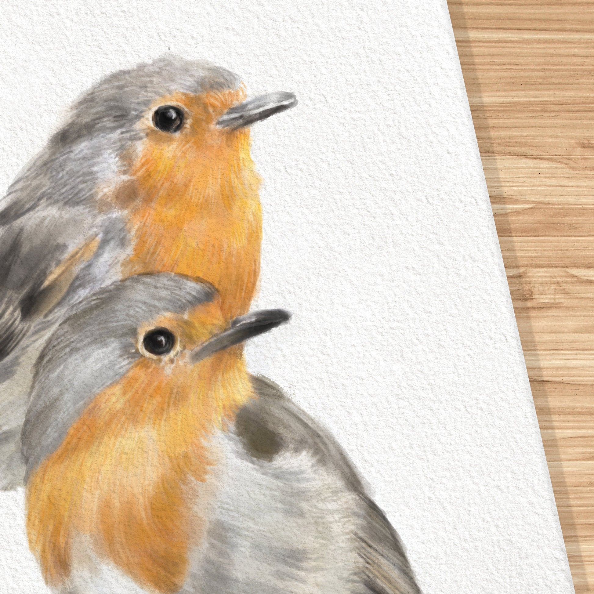 Affiche « Rouge-gorge » : Décoration murale scandinave pour couples