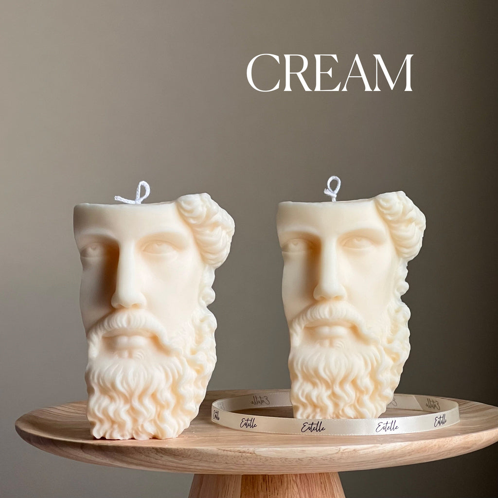 Zeus Bust Soy Candle | Greek Statue Decor