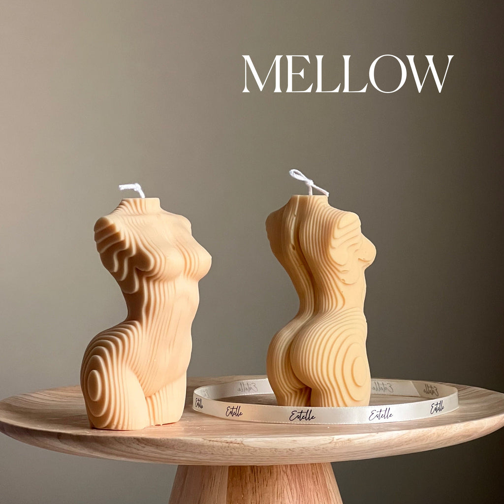 Geometric Woman Torso Candle: Handmade Vegan Soy Wax Sculpture