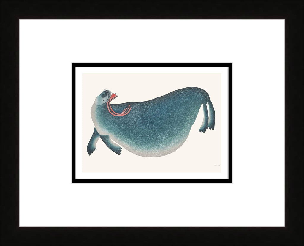 Esprit côtier par Ningiukulu Teevee, carte d'art autochtone inuite, décor autochtone, carte d'art encadrée