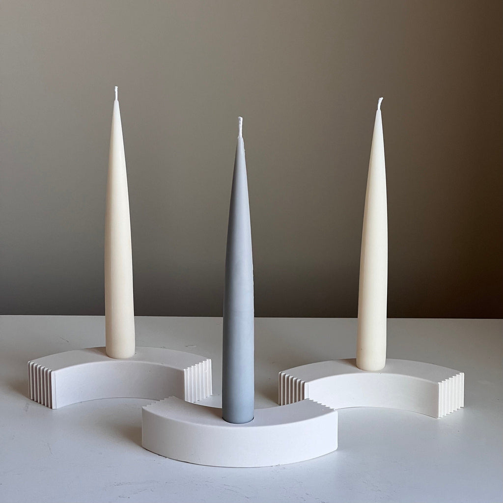 Handmade Soy Wax Taper Candle: Classic Pastel Unscented Dinner Candle
