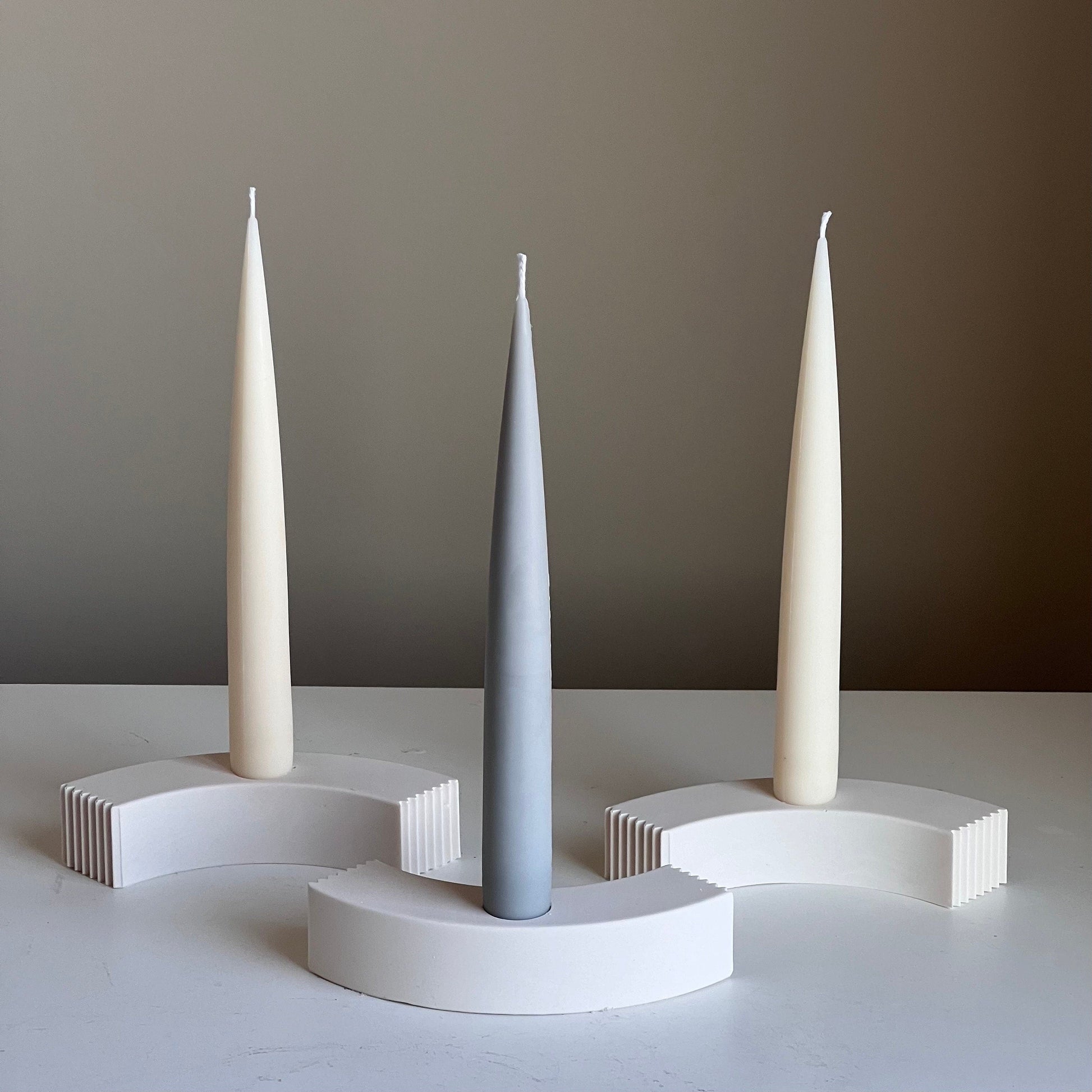 Handmade Soy Wax Taper Candle: Classic Pastel Unscented Dinner Candle