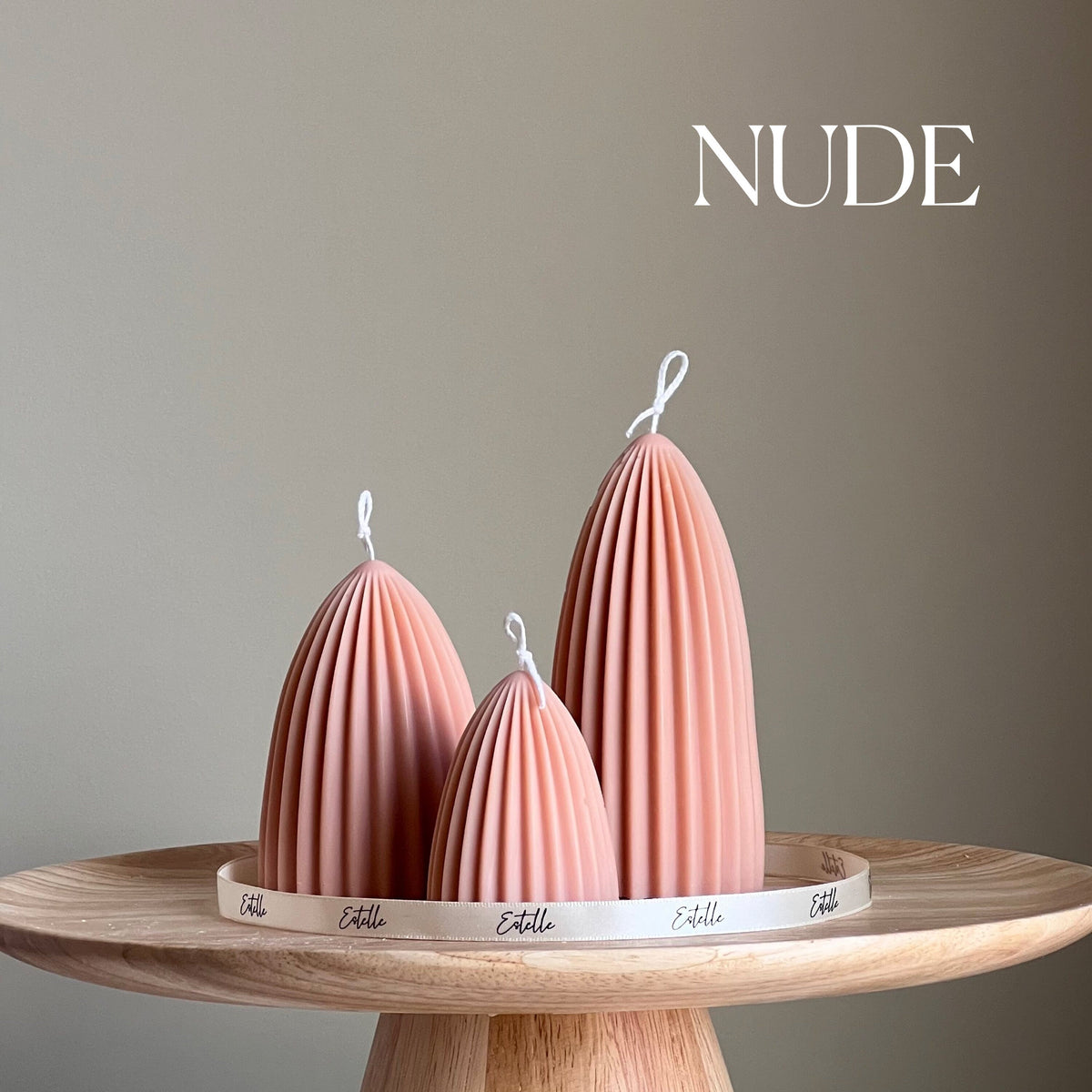 Ensemble de bougies de soja côtelées | Chandelles coniques, décoration
