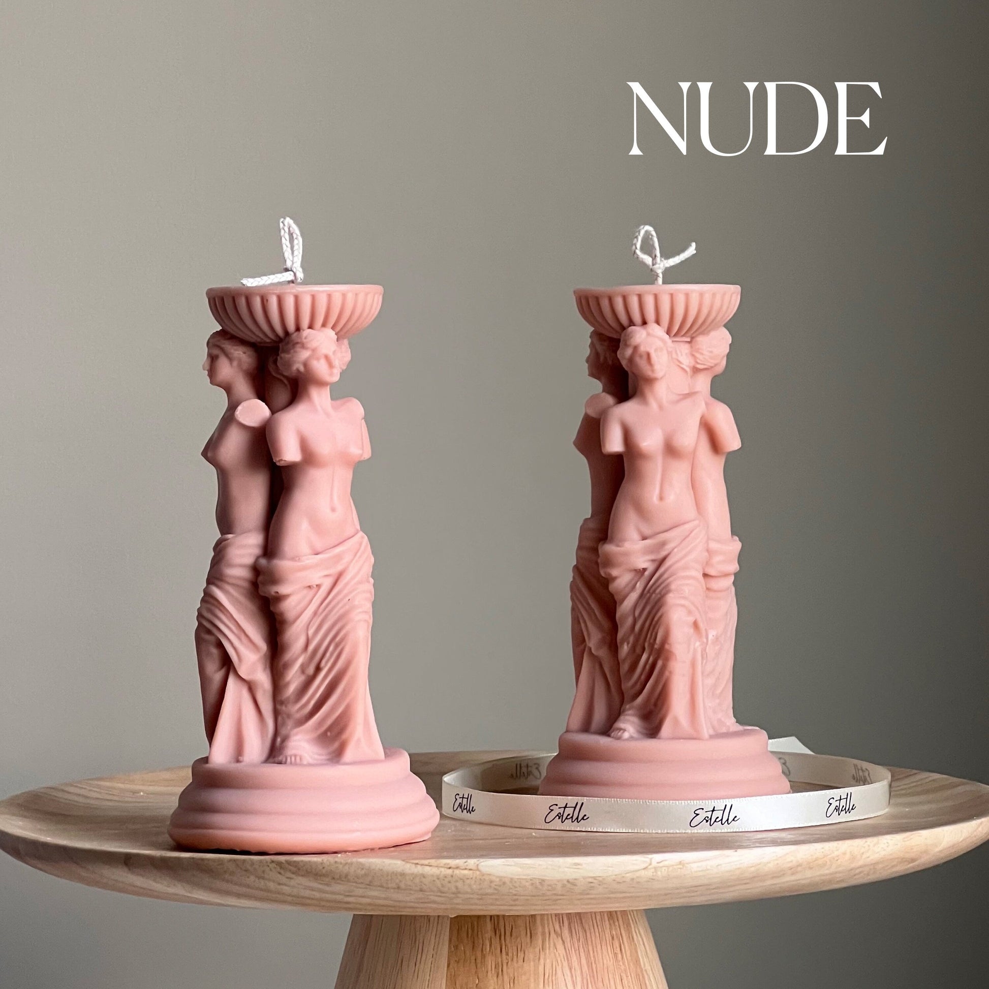 Venus Greek Goddess Soy Candle: Sculptural Column Statue Candle