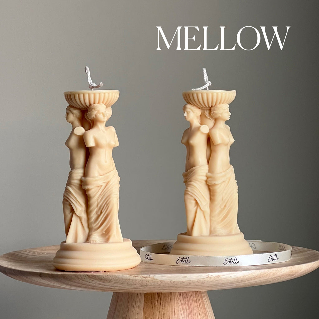 Venus Greek Goddess Soy Candle: Sculptural Column Statue Candle