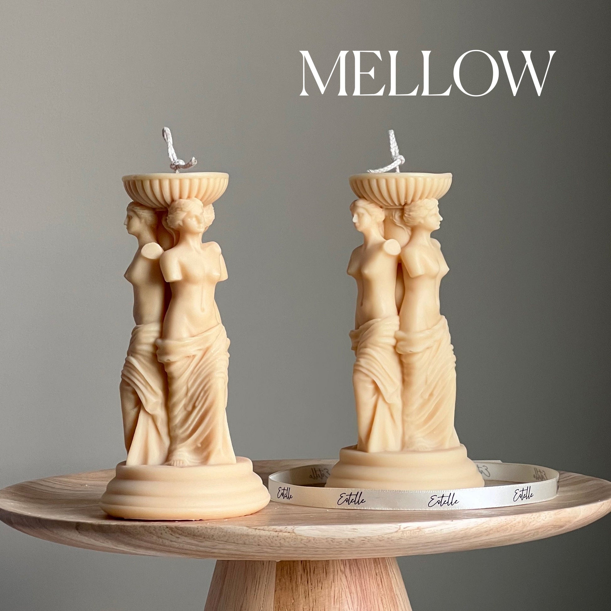 Venus Greek Goddess Soy Candle: Sculptural Column Statue Candle