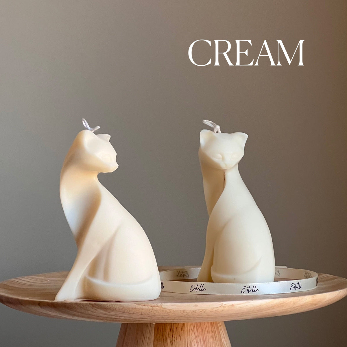 Bougie de soja Chat artisanale | Chandelle décorative non parfumée
