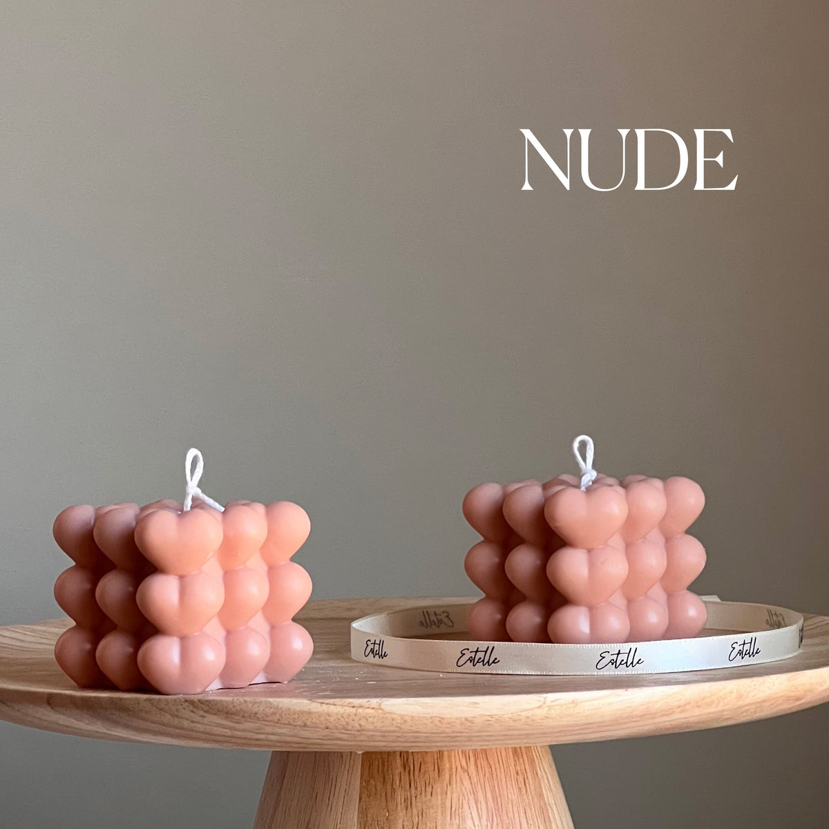 Bougie de soja Cube Coeur | Décoration artisanale pour la maison