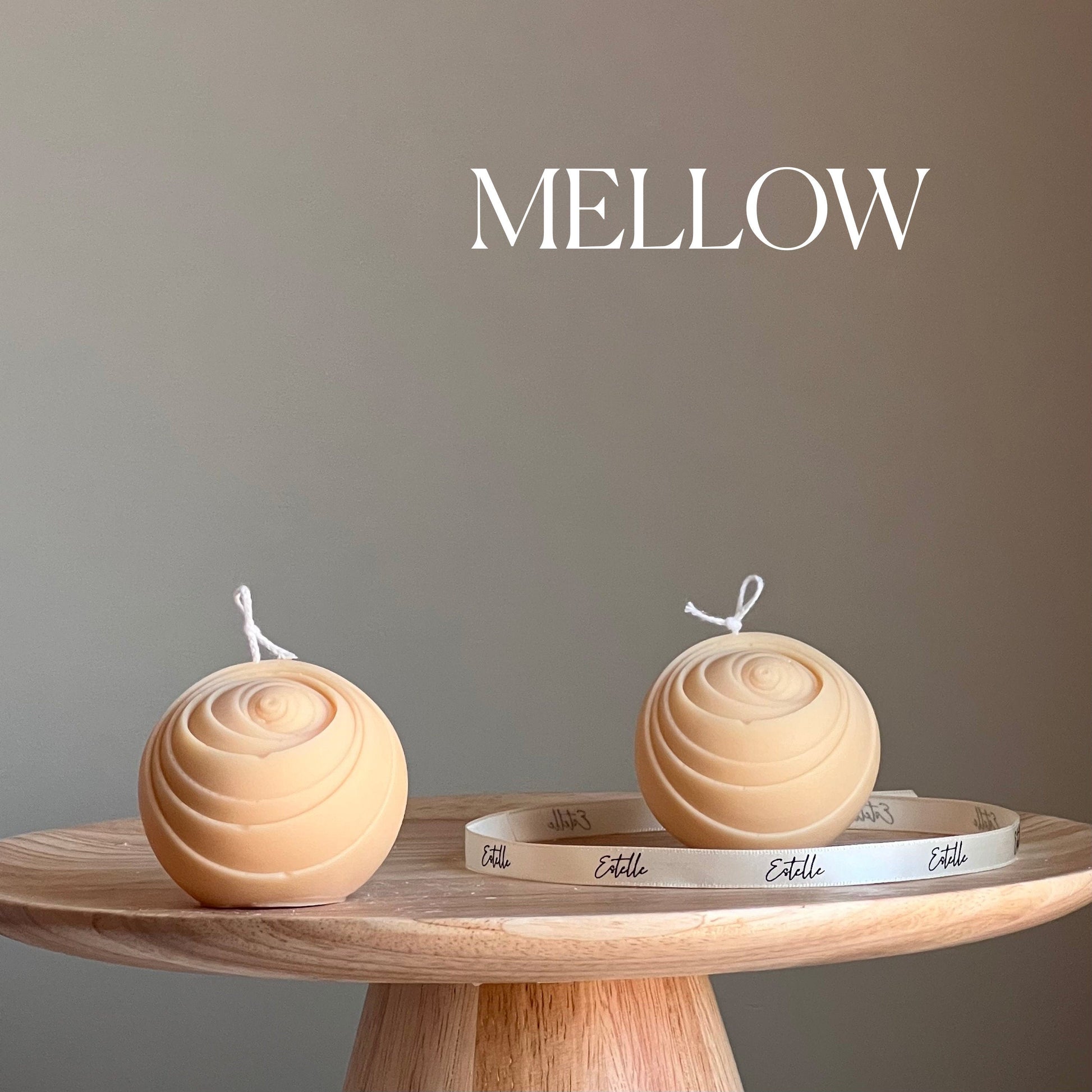 Lined Ball Soy Candle: Sculptural Home Decor