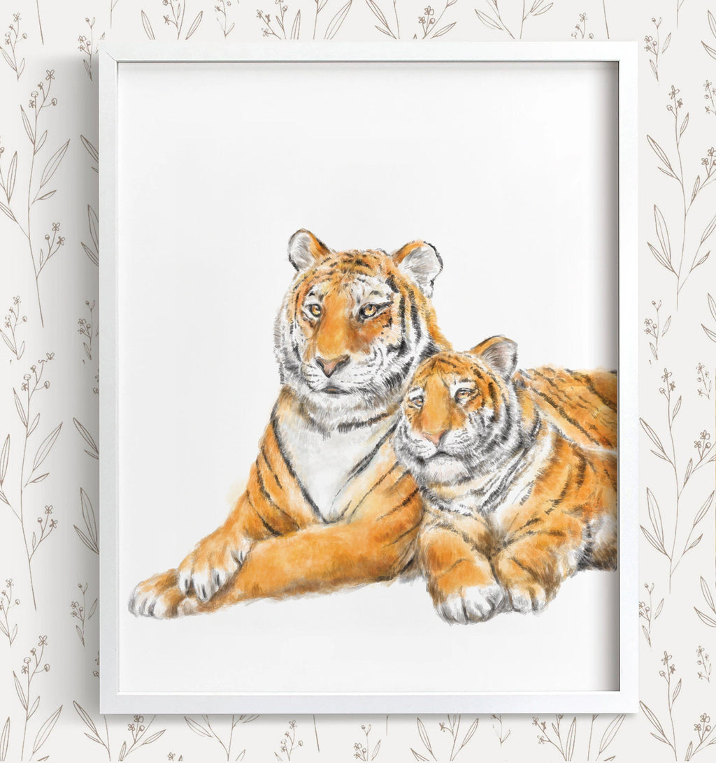 Illustration « Maman tigre et bébé »