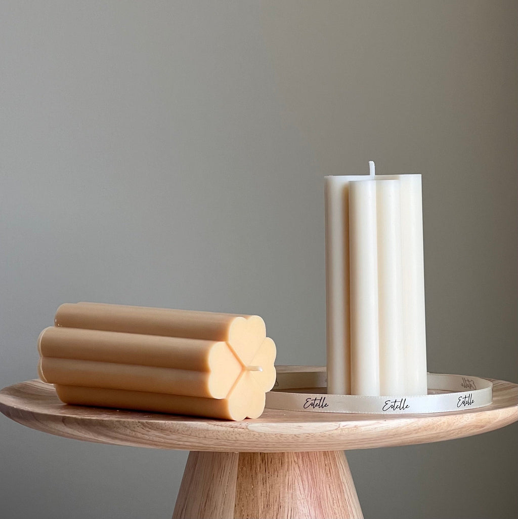 Lucky Leave Soy Pillar Candle: Sculptural Home Decor