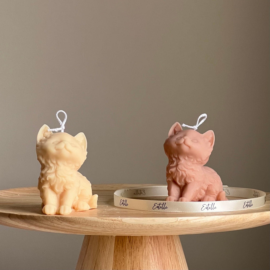 Handmade Kitty Soy Candle | Decorative Pillar