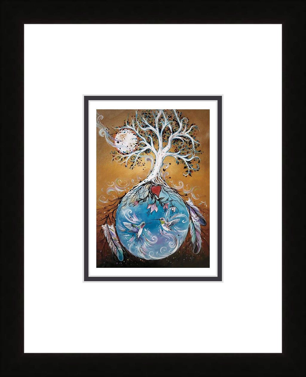 Tree of Life par Carla Joseph, gravure d'art autochtone, Premières Nations, Autochtones, Cri, Métis, art encadré