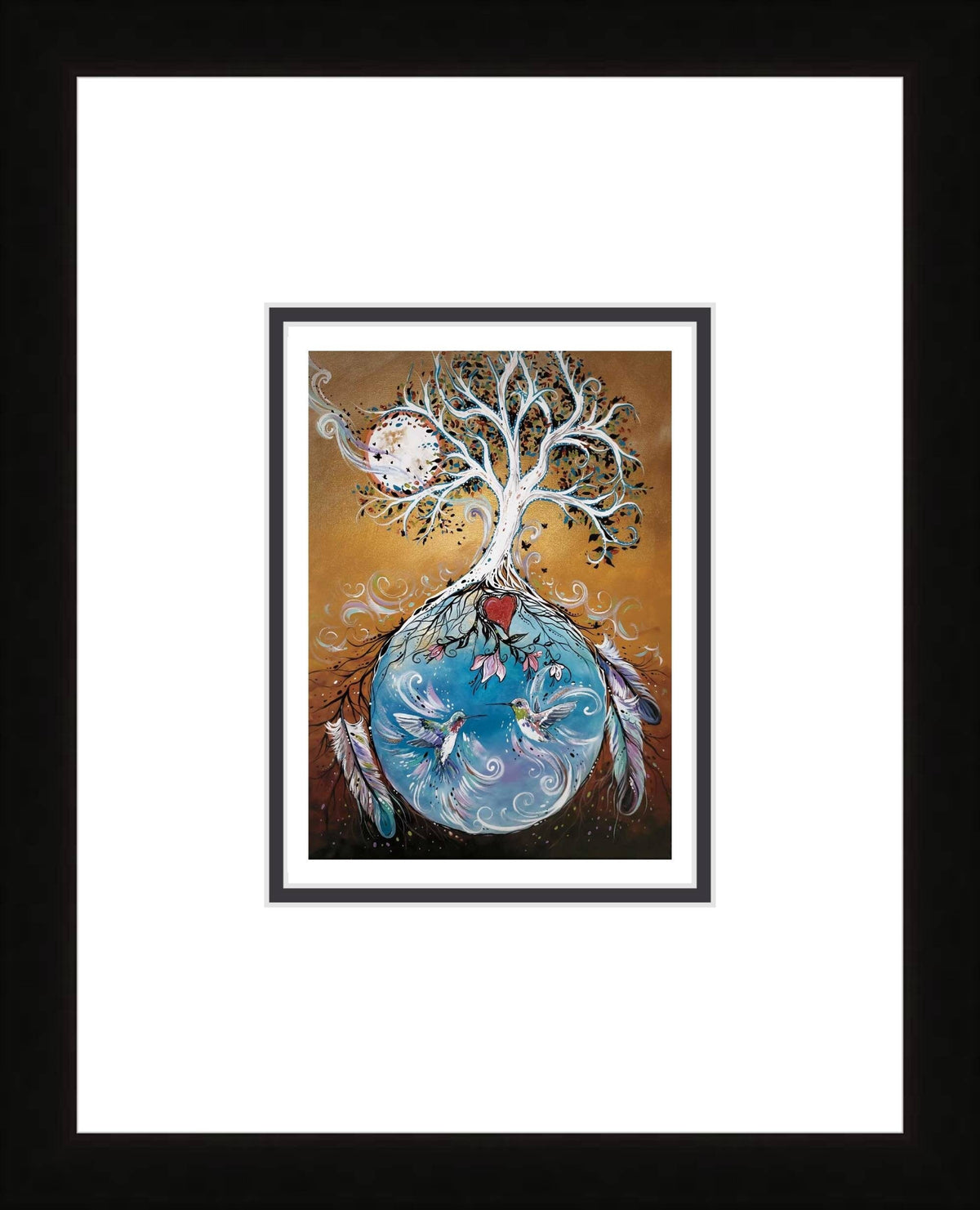 Tree of Life par Carla Joseph, gravure d'art autochtone, Premières Nations, Autochtones, Cri, Métis, art encadré