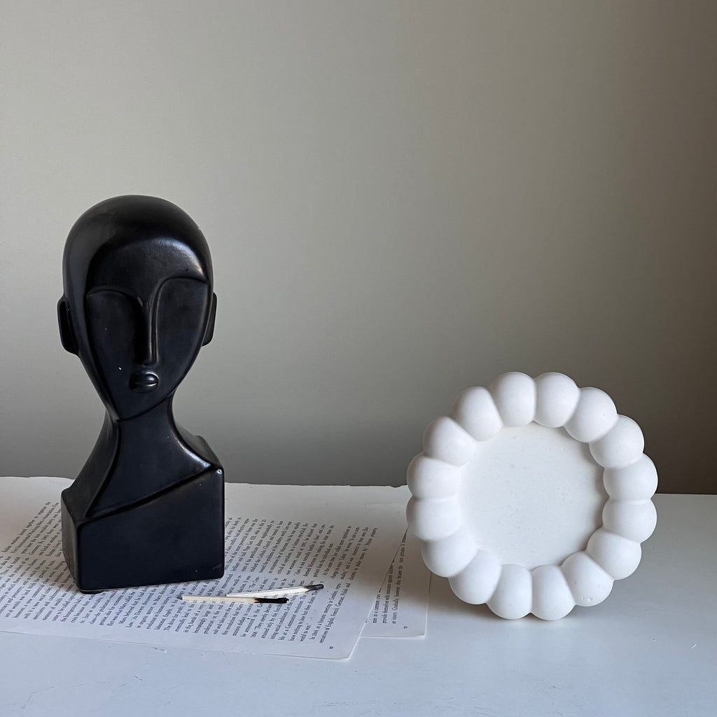 Round Jesmonite Trinket Tray: Scandi Home Decor