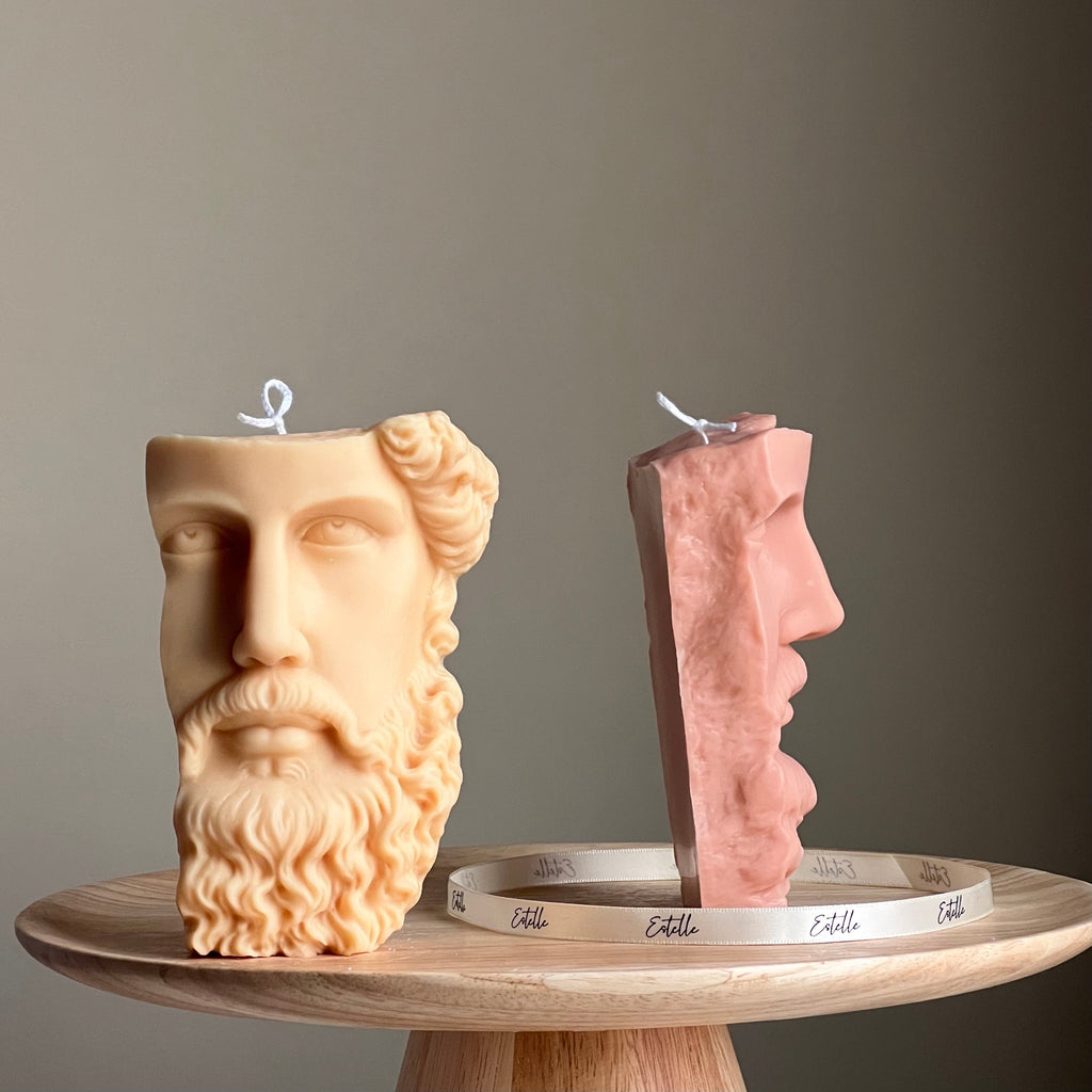 Zeus Bust Soy Candle | Greek Statue Decor
