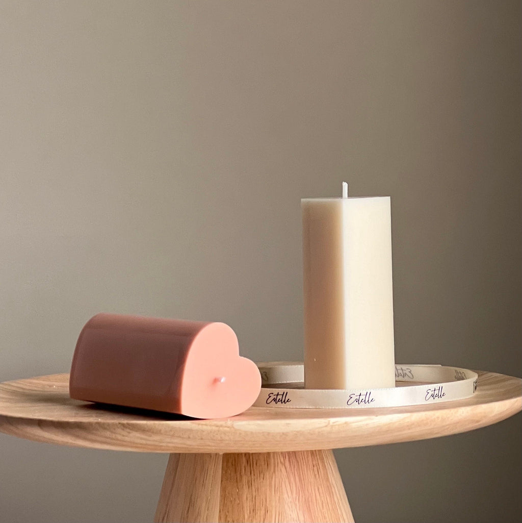 Heart Soy Pillar Candle | Sculptural Home Decor