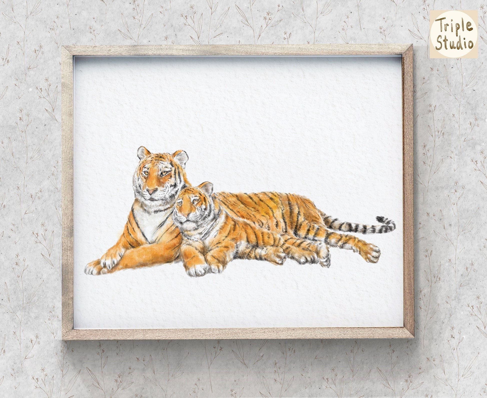 Illustration « Maman tigre et bébé »