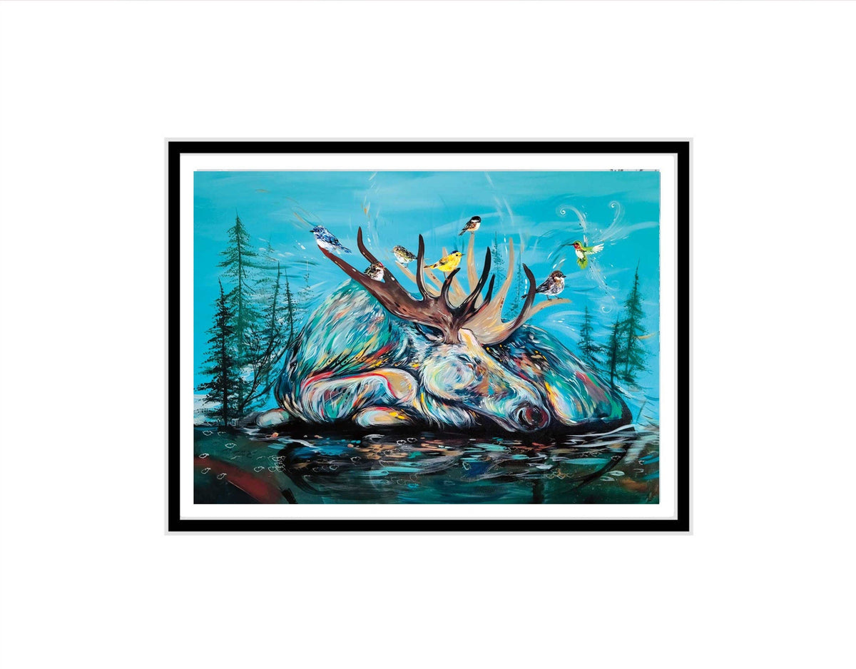 Sweet Dreams par Carla Joseph, estampe d'art autochtone, Premières Nations, Amérindiens, Cris, Métis, œuvre encadrée