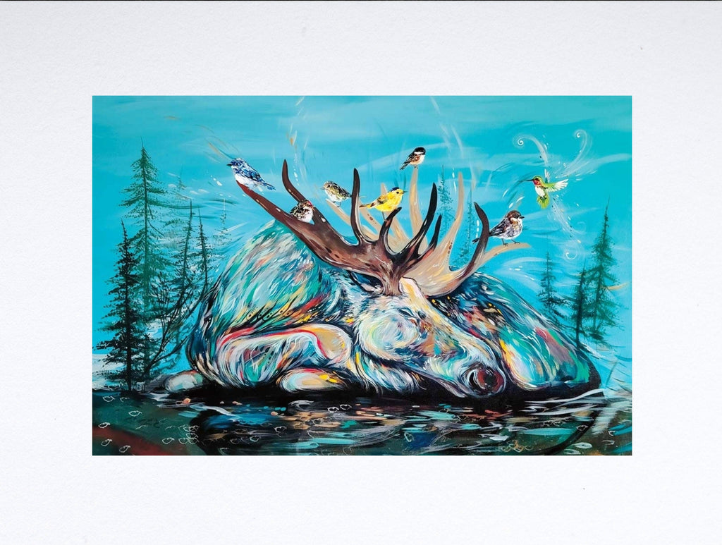 Sweet Dreams par Carla Joseph, estampe d'art autochtone, Premières Nations, Amérindiens, Cris, Métis, œuvre encadrée