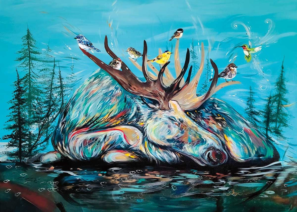 Sweet Dreams par Carla Joseph, estampe d'art autochtone, Premières Nations, Amérindiens, Cris, Métis, œuvre encadrée