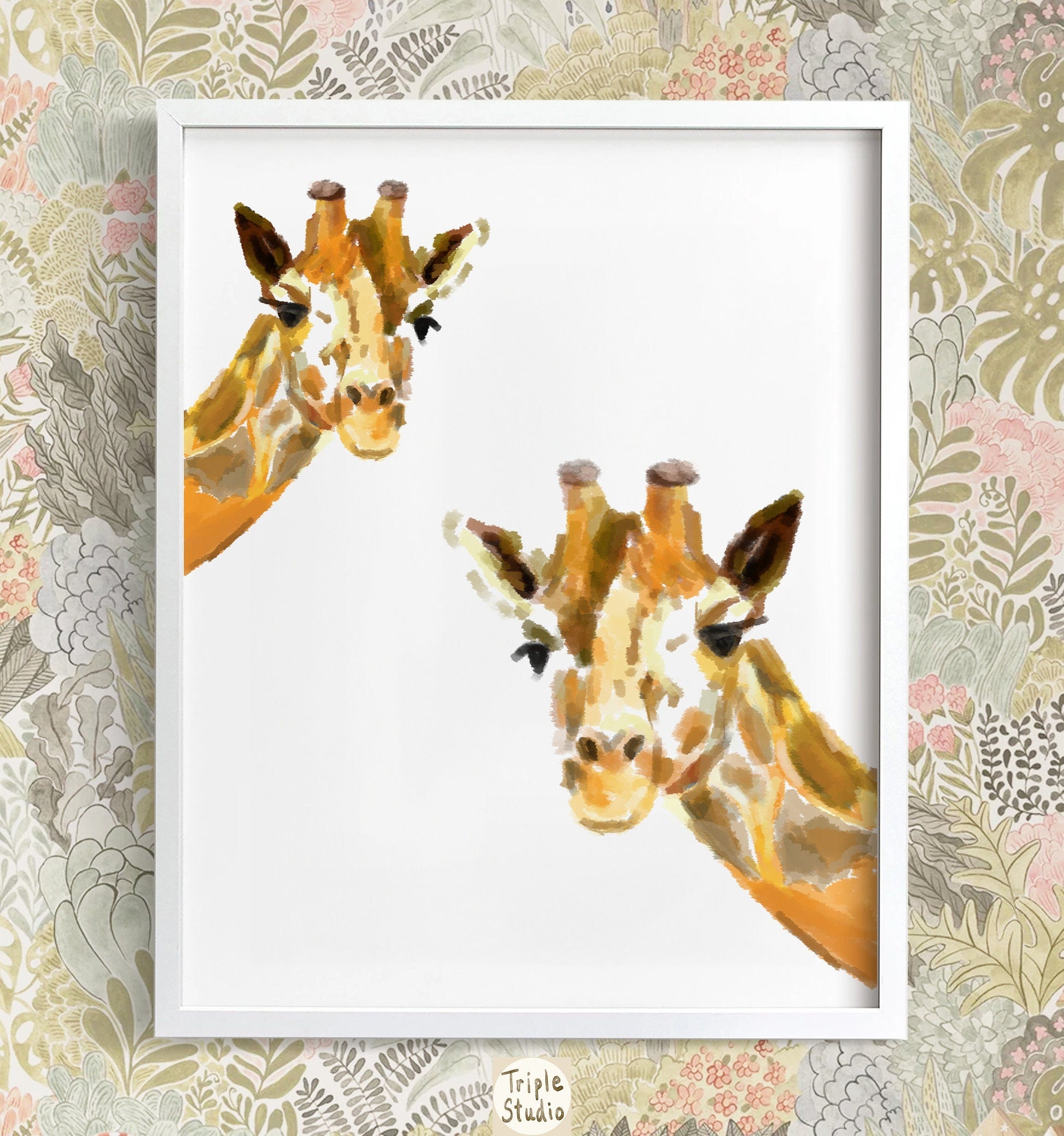 Affiche artistique girafe - Décoration murale safari