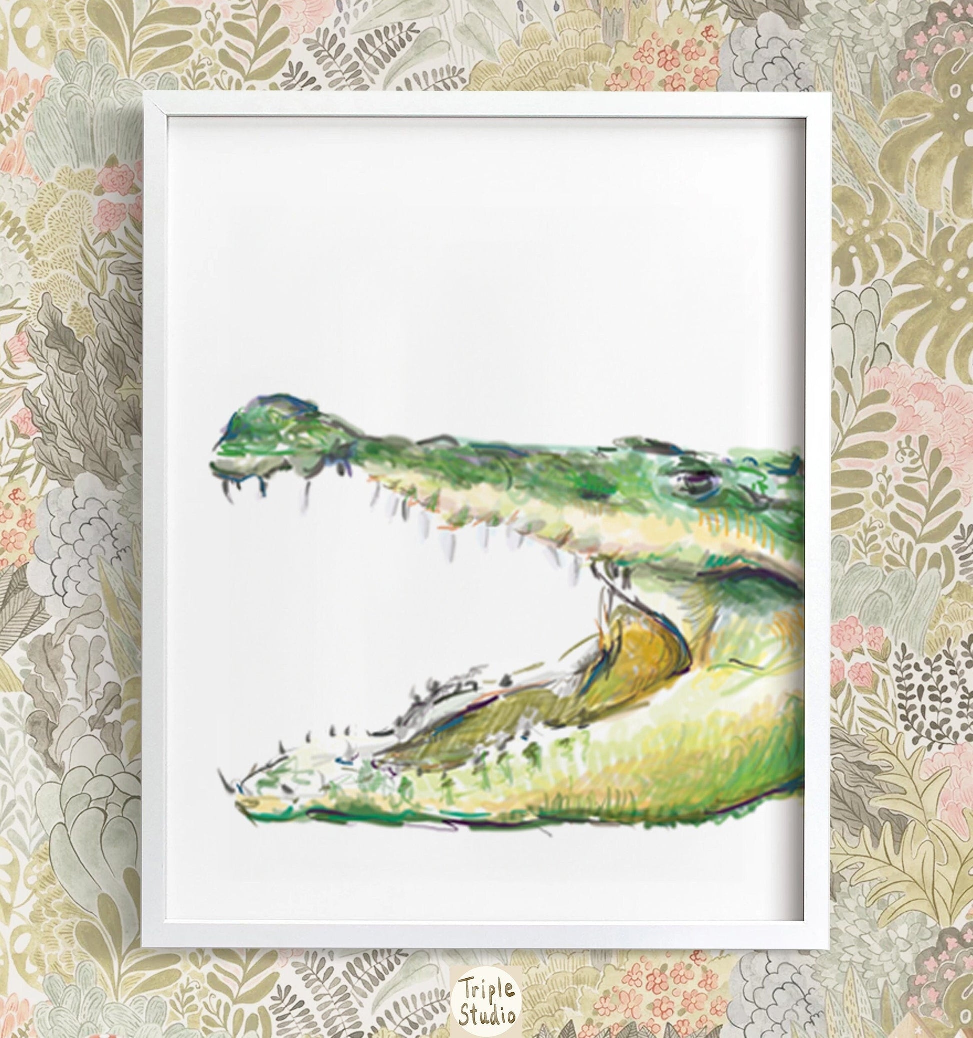 Art pour chambre d'enfant d'alligator