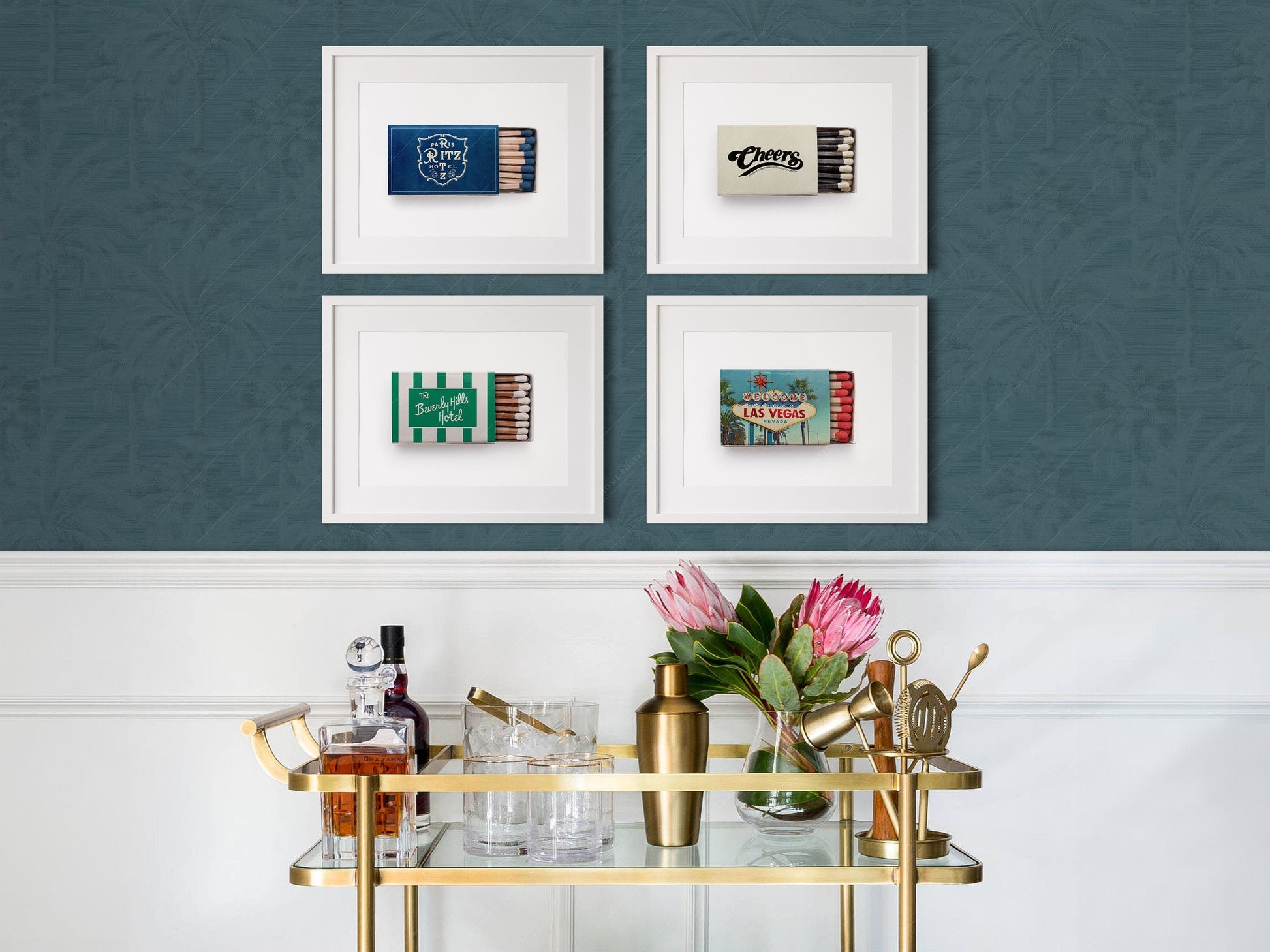 Personalized Matchbox Art Print – Custom Hotel Restaurant Bar Wall Decor
