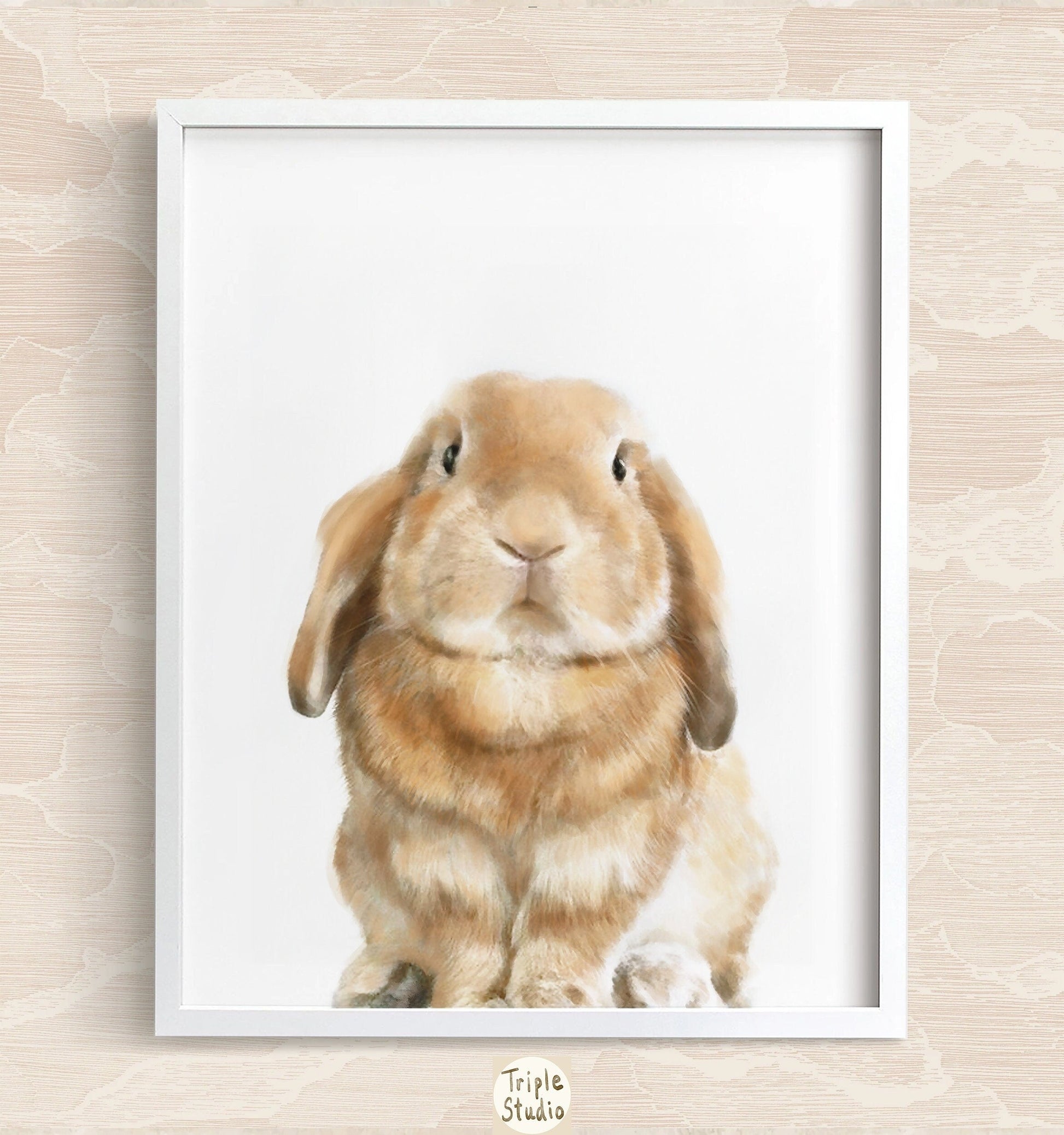 Estampe d'art Lapin bélier